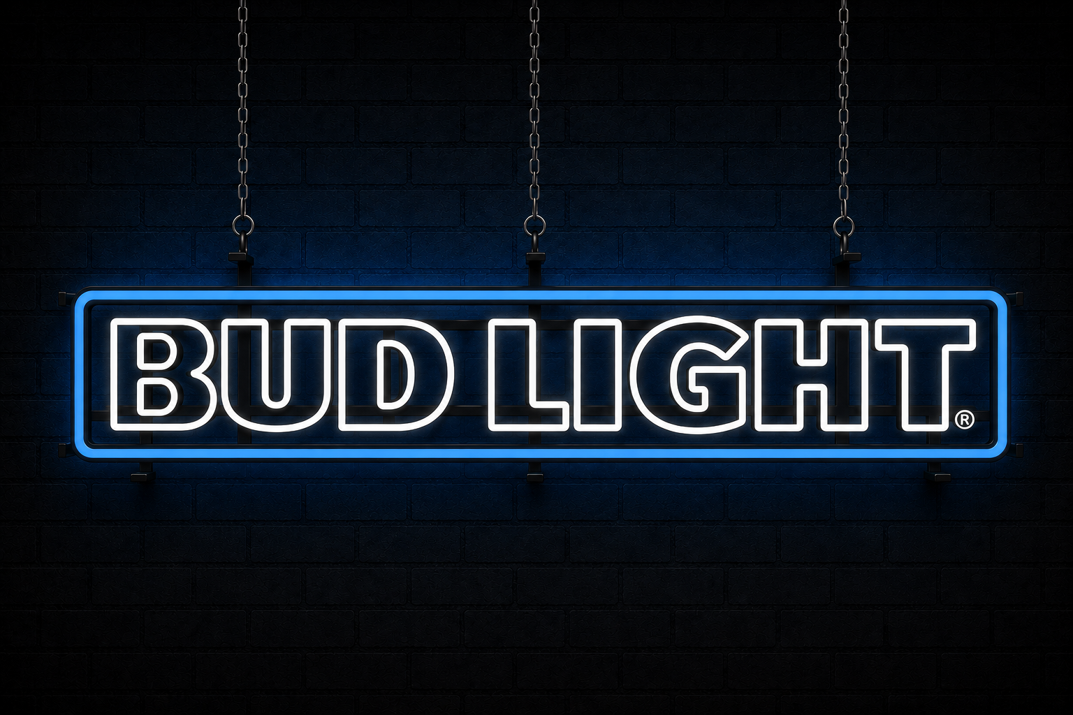 Bud Light illuminated venue sign
